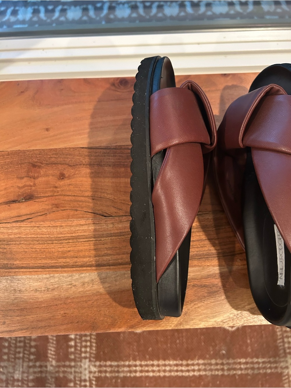 Neil J Rodgers OBI SLIDE Italian Leather Brown Crossover Slide Mules - Picture 10 of 16